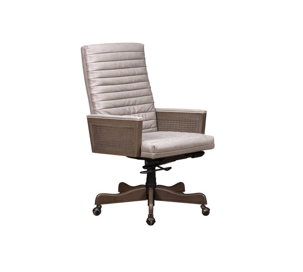 Olivia + Quinn Montauk Executive Swivel Chair - Ergonomic Top Grain Leather Comfort For Stylish Workspaces Anniston Slate Leather,Foam,Wood 4015_Bla4042