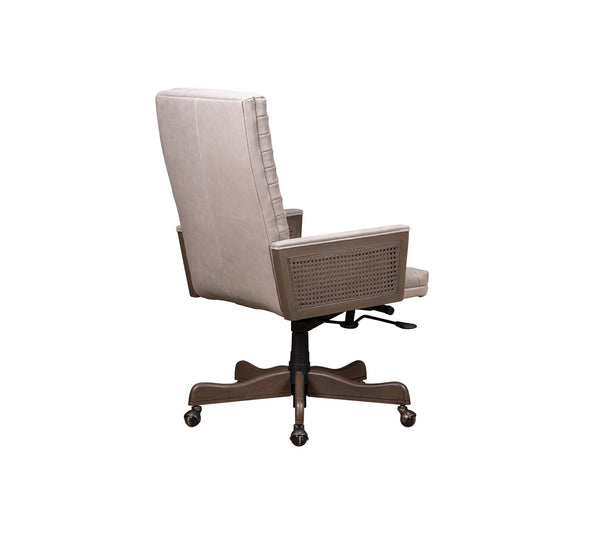 Olivia + Quinn Montauk Executive Swivel Chair - Ergonomic Top Grain Leather Comfort For Stylish Workspaces Anniston Slate Leather,Foam,Wood 4015_Bla4042