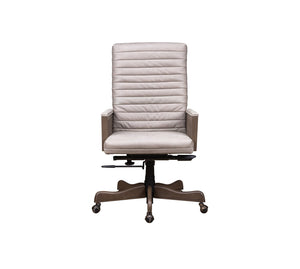 Olivia + Quinn Montauk Executive Swivel Chair - Ergonomic Top Grain Leather Comfort For Stylish Workspaces Anniston Slate Leather,Foam,Wood 4015_Bla4042