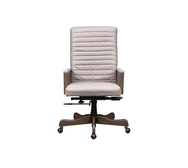 Olivia + Quinn Montauk Executive Swivel Chair - Ergonomic Top Grain Leather Comfort For Stylish Workspaces Anniston Slate Leather,Foam,Wood 4015_Bla4042