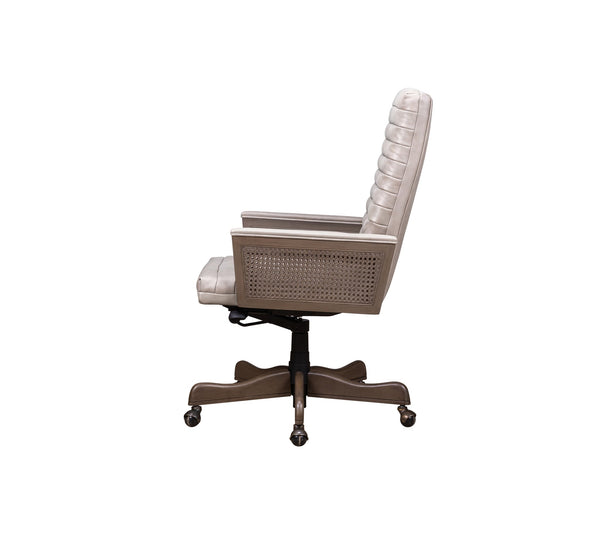 Olivia + Quinn Montauk Executive Swivel Chair - Ergonomic Top Grain Leather Comfort For Stylish Workspaces Anniston Slate Leather,Foam,Wood 4015_Bla4042