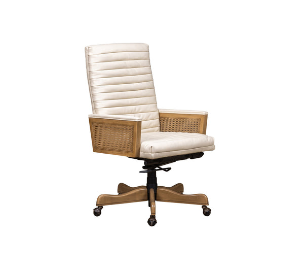 Olivia + Quinn Montauk Executive Swivel Chair - Ergonomic Top Grain Leather Comfort For Stylish Workspaces Ashland Pearl Leather,Foam,Wood 4015_Ent0302