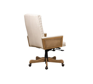 Olivia + Quinn Montauk Executive Swivel Chair - Ergonomic Top Grain Leather Comfort For Stylish Workspaces Ashland Pearl Leather,Foam,Wood 4015_Ent0302