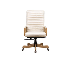 Olivia + Quinn Montauk Executive Swivel Chair - Ergonomic Top Grain Leather Comfort For Stylish Workspaces Ashland Pearl Leather,Foam,Wood 4015_Ent0302