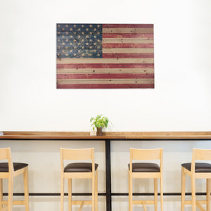 Homeroots 36" Usa Flag Wood Plank Wall Art  Solid Wood 401639