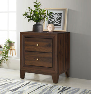 English Elm 2-drawer Nightstand Melamine Veneer Brass Hardware Modern Bedroom Bedside Table B016P459868