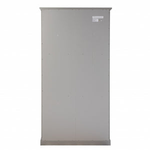 HomeRoots Gray Cornice Molding Curio Cabinet with Double Doors - Elegant Display for Collectibles & Keepsakes 401666