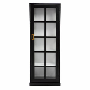Homeroots Dynasty Contemporary Black And White Tall Curio Cabinet  Eng Wood,Temp Glass 401667