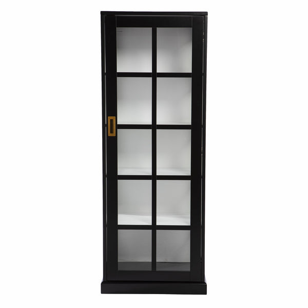 Homeroots Dynasty Contemporary Black And White Tall Curio Cabinet  Eng Wood,Temp Glass 401667