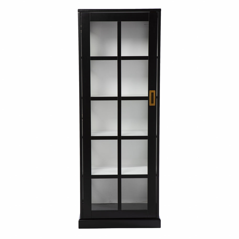 Homeroots Dynasty Contemporary Black And White Tall Curio Cabinet  Eng Wood,Temp Glass 401667