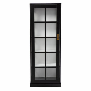 Homeroots Dynasty Contemporary Black And White Tall Curio Cabinet  Eng Wood,Temp Glass 401667
