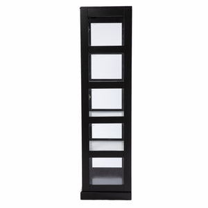 Homeroots Dynasty Contemporary Black And White Tall Curio Cabinet  Eng Wood,Temp Glass 401667