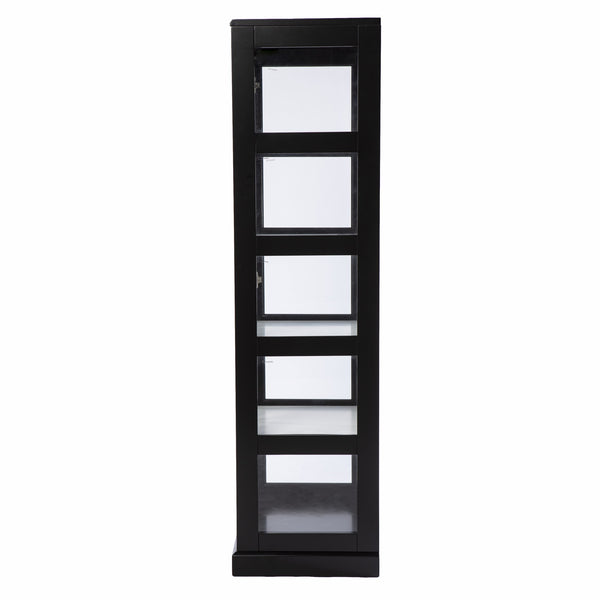 Homeroots Dynasty Contemporary Black And White Tall Curio Cabinet  Eng Wood,Temp Glass 401667