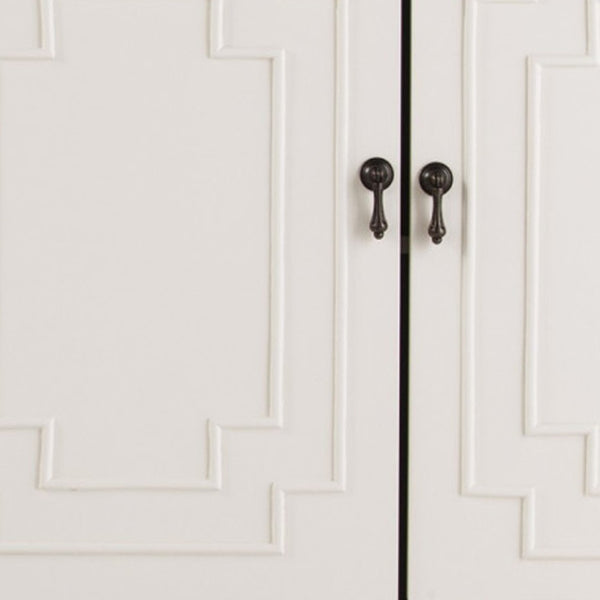HomeRoots 64" Elegant White Solid Wood Sideboard - Versatile Storage Buffet & Accent Cabinet for Any Room 401679