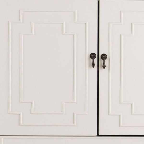 HomeRoots 64" Elegant White Solid Wood Sideboard - Versatile Storage Buffet & Accent Cabinet for Any Room 401679