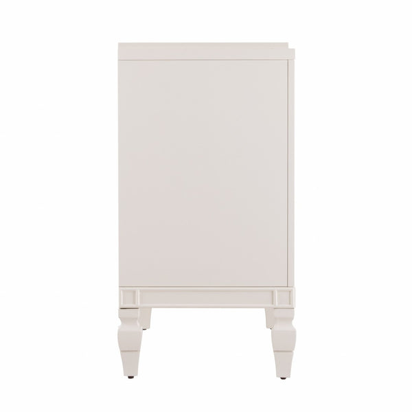 HomeRoots 64" Elegant White Solid Wood Sideboard - Versatile Storage Buffet & Accent Cabinet for Any Room 401679