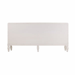 HomeRoots 64" Elegant White Solid Wood Sideboard - Versatile Storage Buffet & Accent Cabinet for Any Room 401679