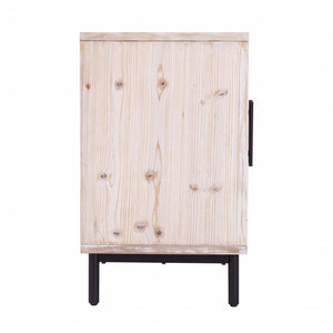 Homeroots Modern Farmhouse Rustic Natural Accent Storage Cabinet  Reclaimed Fir,Eng Wood,Iron 401680