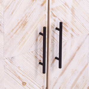 Homeroots Modern Farmhouse Rustic Natural Accent Storage Cabinet  Reclaimed Fir,Eng Wood,Iron 401680