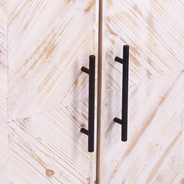 Homeroots Modern Farmhouse Rustic Natural Accent Storage Cabinet  Reclaimed Fir,Eng Wood,Iron 401680