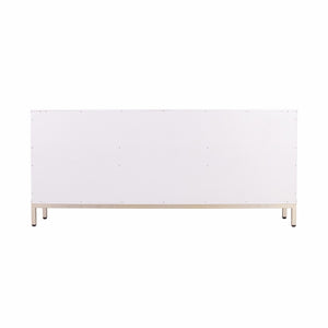 HomeRoots 59" Chic White and Gold Sideboard - Elegant Storage Solution for Dining, Living, or Home Office Spaces 401681