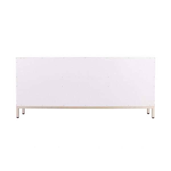 HomeRoots 59" Chic White and Gold Sideboard - Elegant Storage Solution for Dining, Living, or Home Office Spaces 401681
