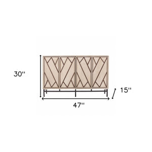 Homeroots Champagne Deco Buffet Storage Cabinet  Eng Wood,Birch ,Walnut,Iron 401683