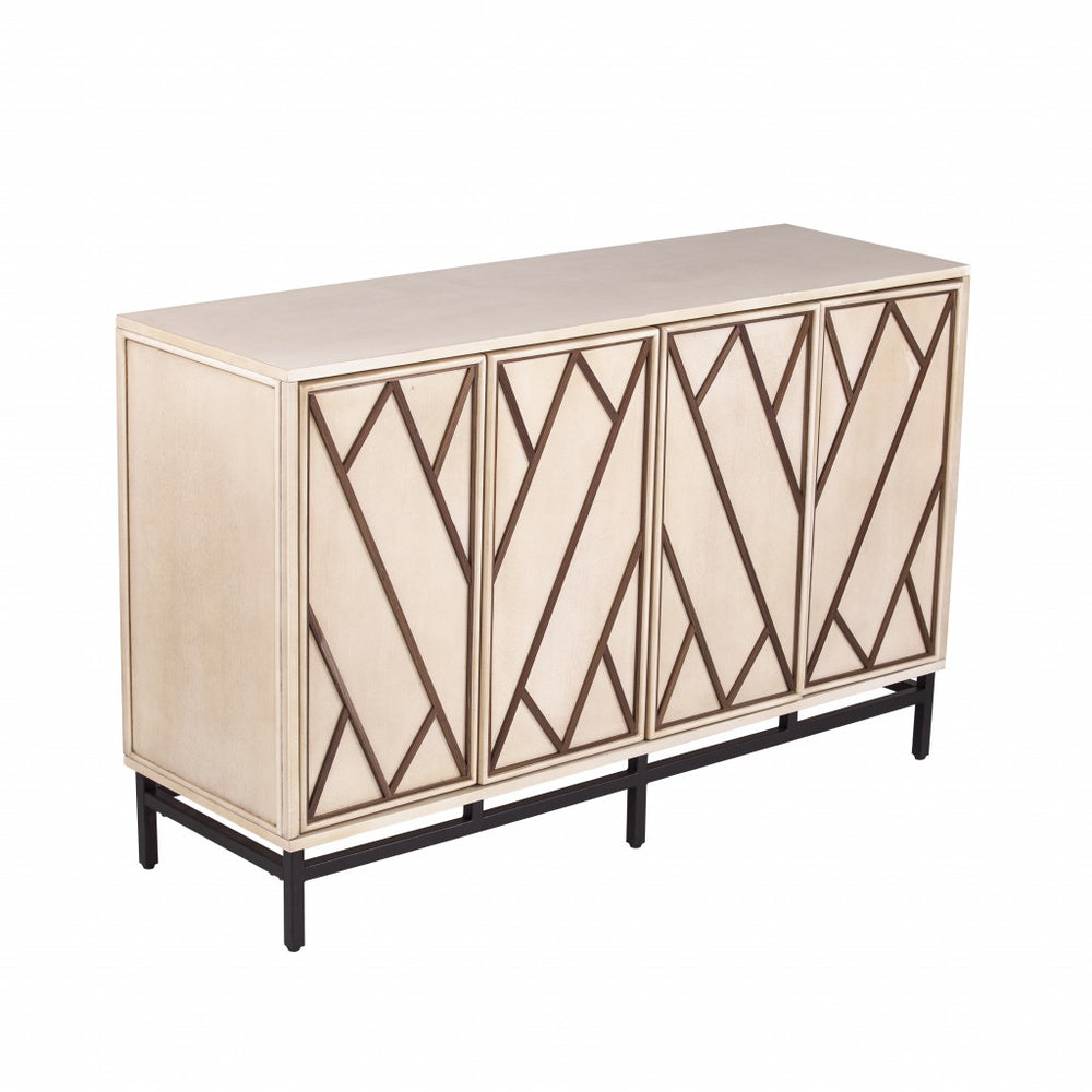 Homeroots Champagne Deco Buffet Storage Cabinet  Eng Wood,Birch ,Walnut,Iron 401683