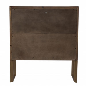 HomeRoots Mod Natural & Gold Reclaimed Wood Accent Cabinet - Stylish Storage for Every Room & Decor Style 401686