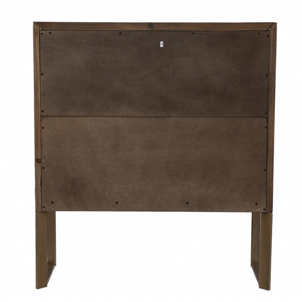 HomeRoots Mod Natural & Gold Reclaimed Wood Accent Cabinet - Stylish Storage for Every Room & Decor Style 401686