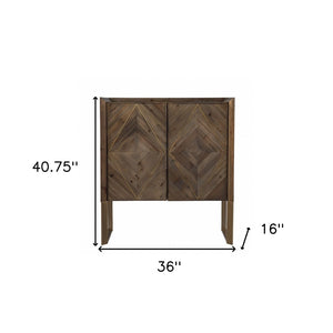 HomeRoots Mod Natural & Gold Reclaimed Wood Accent Cabinet - Stylish Storage for Every Room & Decor Style 401686