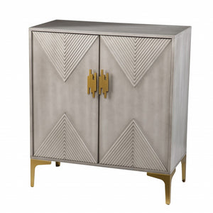 HomeRoots 32" Gray Solid Wood Sideboard - Stylish Two-Door Cabinet for Smart Storage in Any Room Design 401698