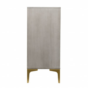 HomeRoots 32" Gray Solid Wood Sideboard - Stylish Two-Door Cabinet for Smart Storage in Any Room Design 401698