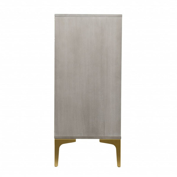 HomeRoots 32" Gray Solid Wood Sideboard - Stylish Two-Door Cabinet for Smart Storage in Any Room Design 401698