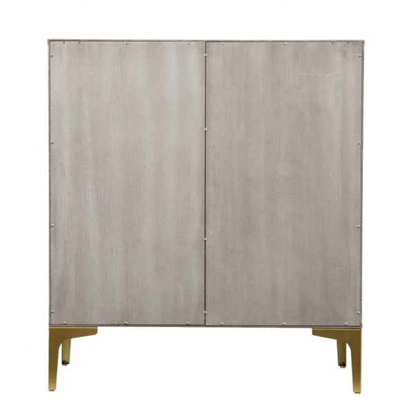 HomeRoots 32" Gray Solid Wood Sideboard - Stylish Two-Door Cabinet for Smart Storage in Any Room Design 401698