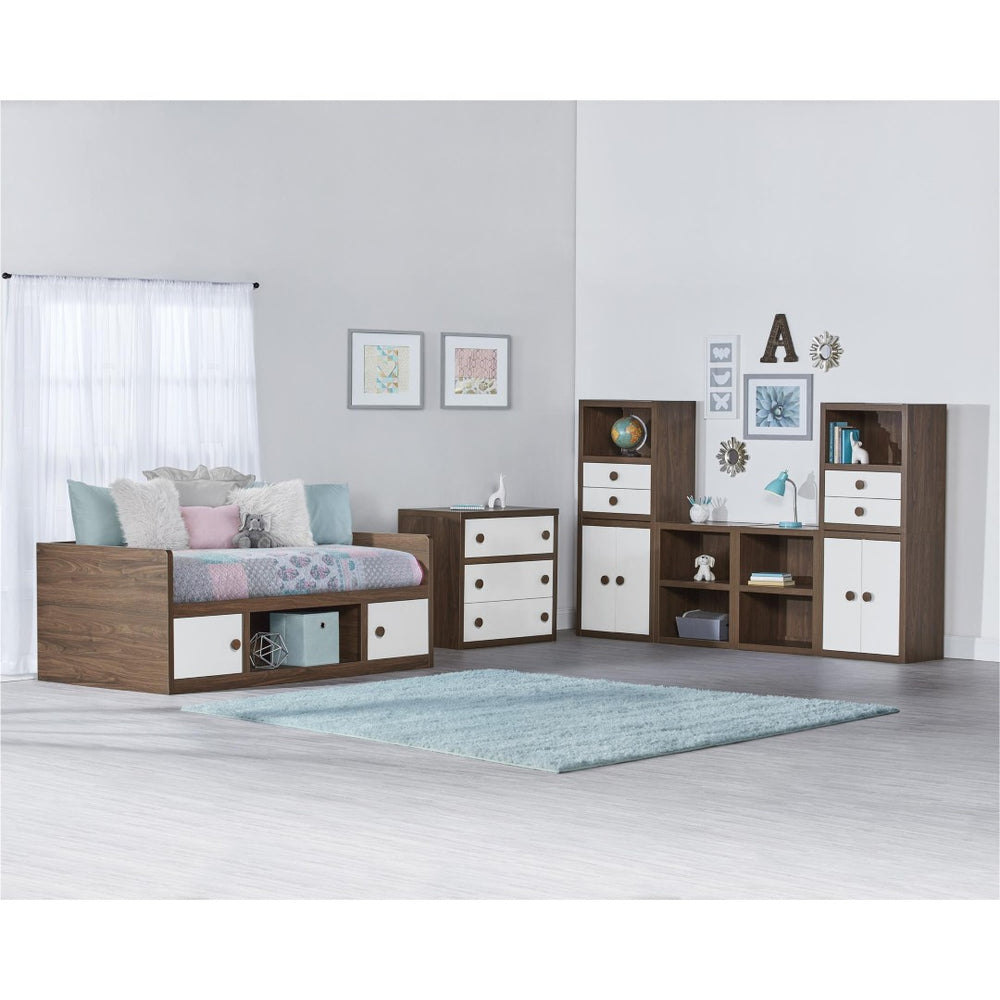 English Elm Sierra Ridge Twin Daybed with Drawer Storage Walnut Finish Farmhouse Two-tone Design B2733S00005