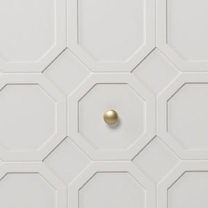 Homeroots White And Gold Moroccan Dynasty Two Door Accent Cabinet  Eng Wood,Iron 401700