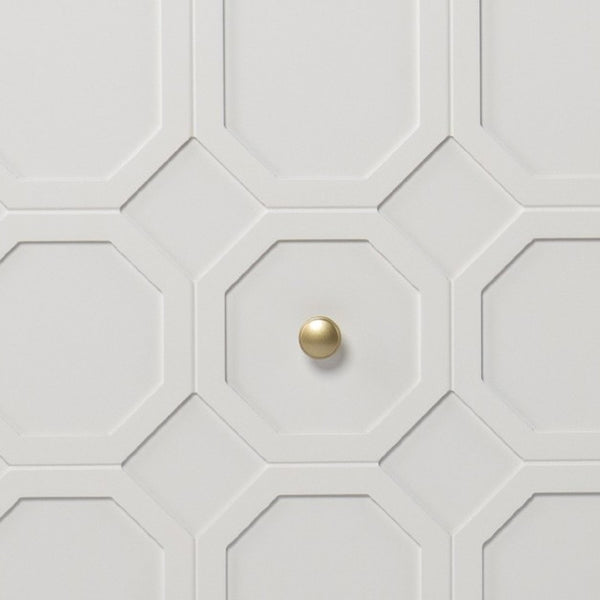 Homeroots White And Gold Moroccan Dynasty Two Door Accent Cabinet  Eng Wood,Iron 401700