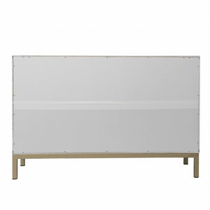 Homeroots White And Gold Moroccan Dynasty Two Door Accent Cabinet  Eng Wood,Iron 401700