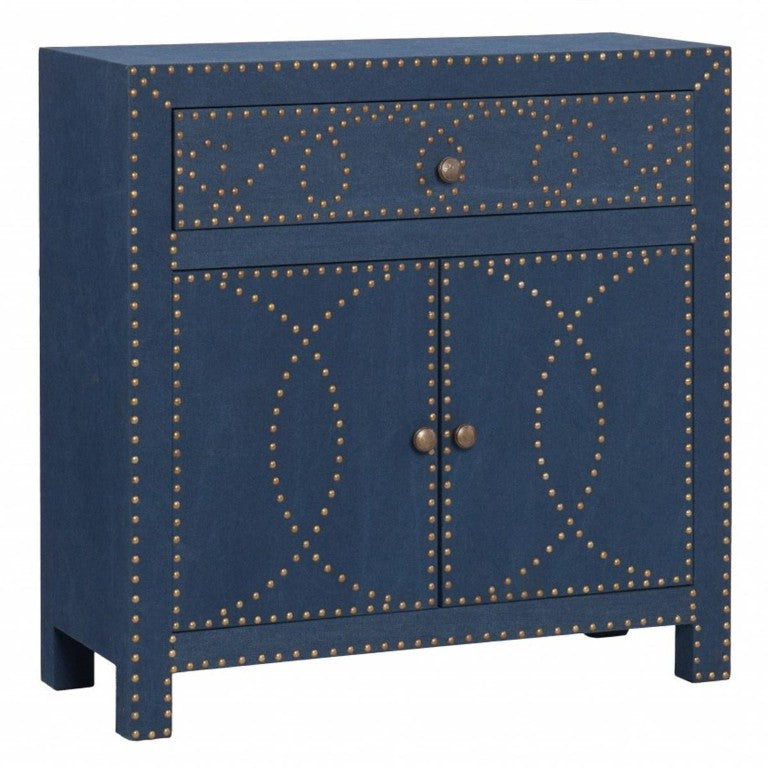 HomeRoots 28 Inch Blue Painted Wood Server Buffet for Stylish Dining Room Storage and Serving 401702