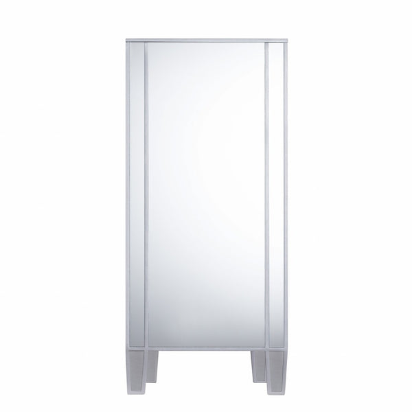 HomeRoots 50" Silver Wood and Glass Credenza - Chic Storage Solution with Three Drawers & Two Doors for Style! 401707