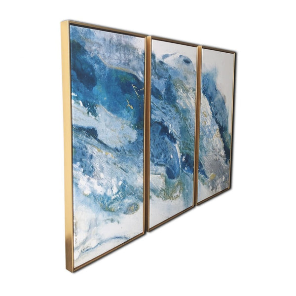 HomeRoots Gold Floater Frame Coastal Wall Art - Nautical Multi-Panel Canvas for Stylish Home Decor 30"x48" 401729