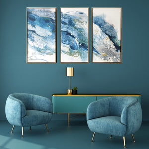 HomeRoots Gold Floater Frame Coastal Wall Art - Nautical Multi-Panel Canvas for Stylish Home Decor 30"x48" 401729