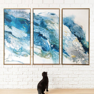 HomeRoots Gold Floater Frame Coastal Wall Art - Nautical Multi-Panel Canvas for Stylish Home Decor 30"x48" 401729
