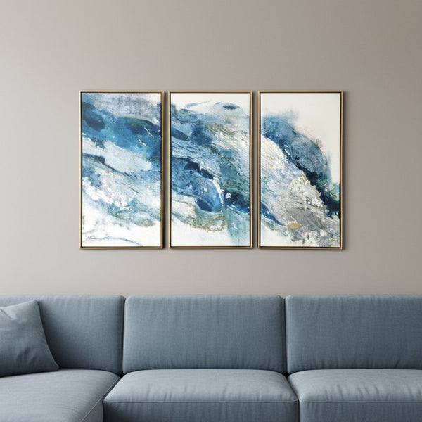 HomeRoots Gold Floater Frame Coastal Wall Art - Nautical Multi-Panel Canvas for Stylish Home Decor 30"x48" 401729