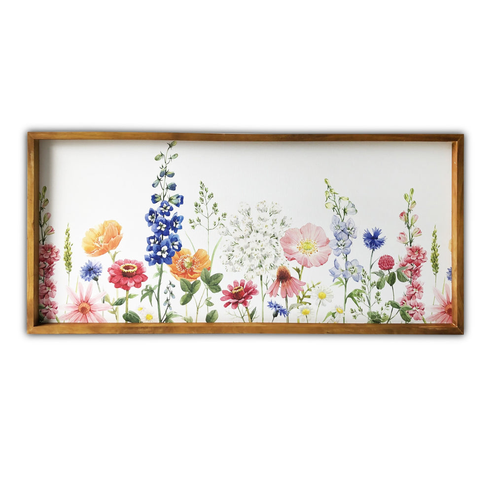 Homeroots Vivid Spring Garden Wooden Framed Canvas Wall Art Picture Frame Graphic Art Wall Art  Canvas,Pine Wood Frame 401746