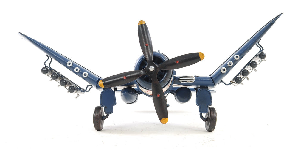 Homeroots 6" Blue Metal Hand Painted Model Airplane Tabletop Sculpture  Metal 401762