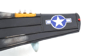 Homeroots 6" Grey Mustang Metal Hand Painted Decorative Airplane  Metal 401763