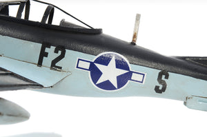 Homeroots 6" Grey Mustang Metal Hand Painted Decorative Airplane  Metal 401763