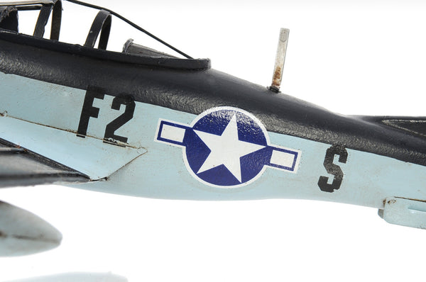 Homeroots 6" Grey Mustang Metal Hand Painted Decorative Airplane  Metal 401763